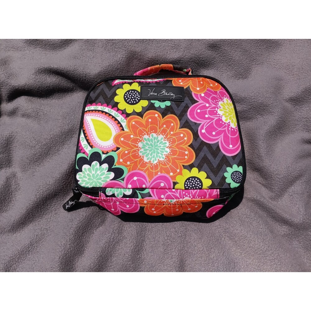 Vera Bradley Square Lunch Box Bag Ziggy Zinnia Retired Pattern School Work